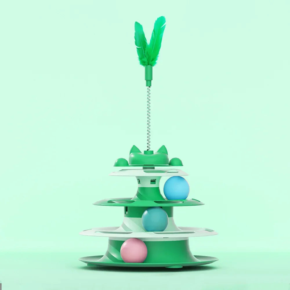 Cat Turntable Toy with Funny Cat Stick & Ball
