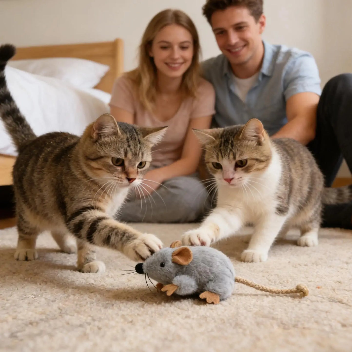 Plush Mouse Cat Toy with Built-in Sound