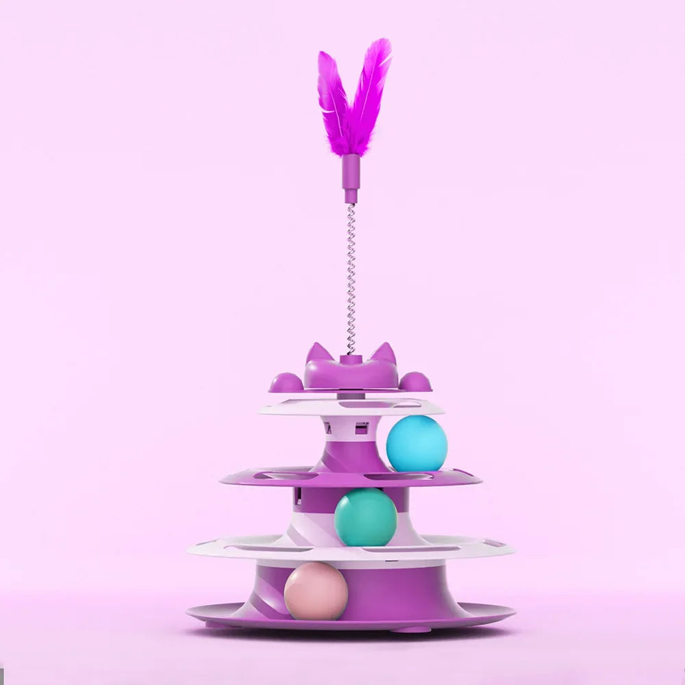 Cat Turntable Toy with Funny Cat Stick & Ball