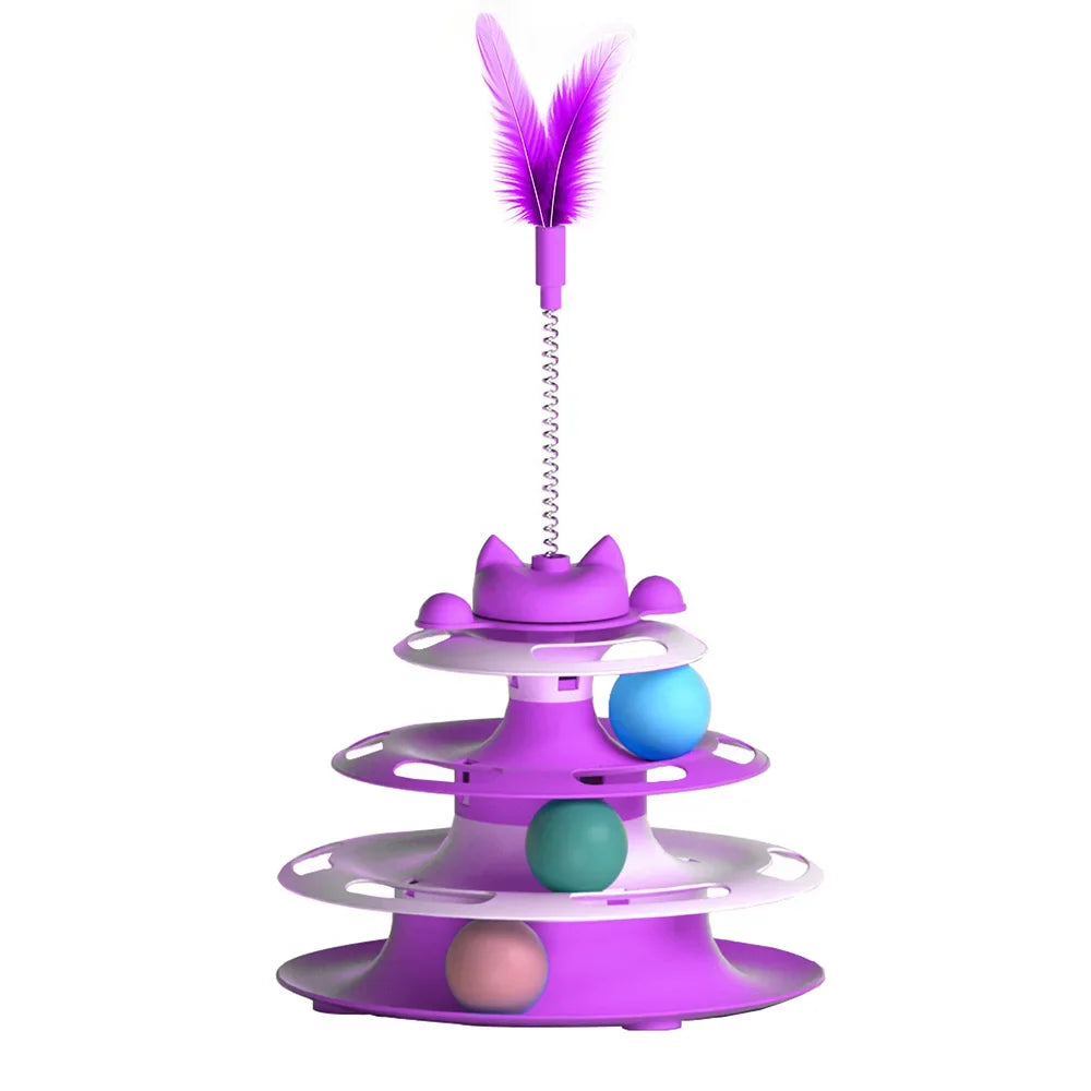 Cat Turntable Toy with Funny Cat Stick & Ball