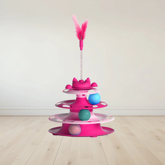 Cat Turntable Toy with Funny Cat Stick & Ball