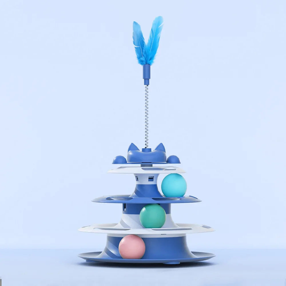 Cat Turntable Toy with Funny Cat Stick & Ball