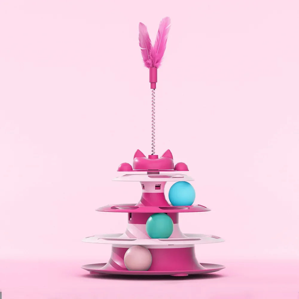 Cat Turntable Toy with Funny Cat Stick & Ball