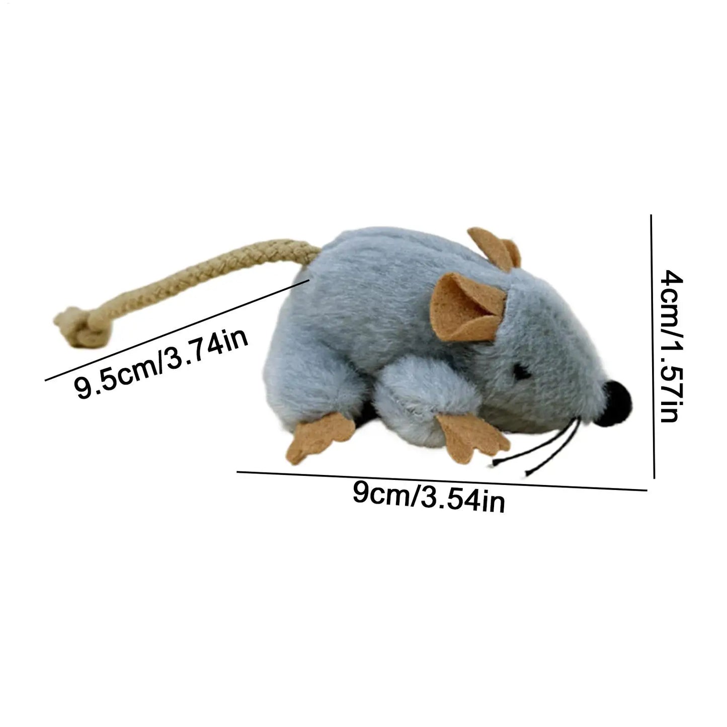 Plush Mouse Cat Toy with Built-in Sound
